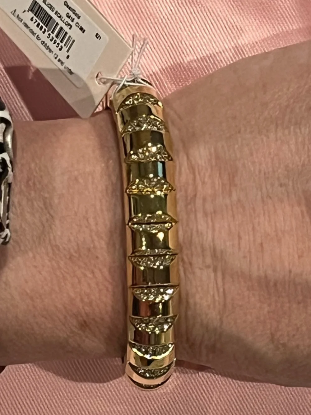 kate spade gold-tone stretch bracelet with crystal accents new with tag and bag - Picture 5 of 5
